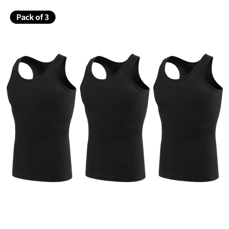 3/5-Piece Men's Narrow Shoulder Vest For Summer Sports Comfortable Simple Solid Color Fashionable Top Home Multifunctional