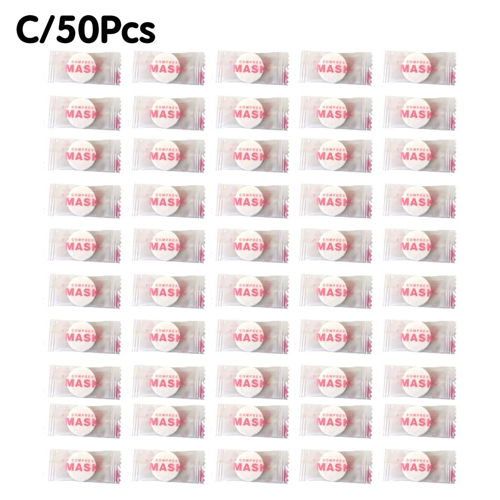 100/50pcs Disposable Compressed Facial Mask Portable Travel Non-woven Face Mask Skin Care Cotton Wrapped Masks Paper