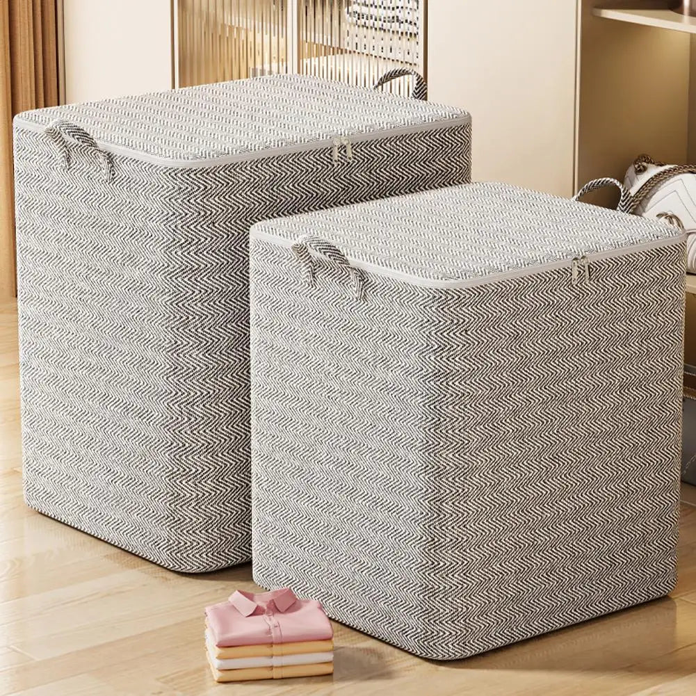 Non-woven Quilt Storage Bag with Lids Zipper Foldable Clothes Quilt Bins Container Large Capacity Dust-proof Bag Organize 2026
