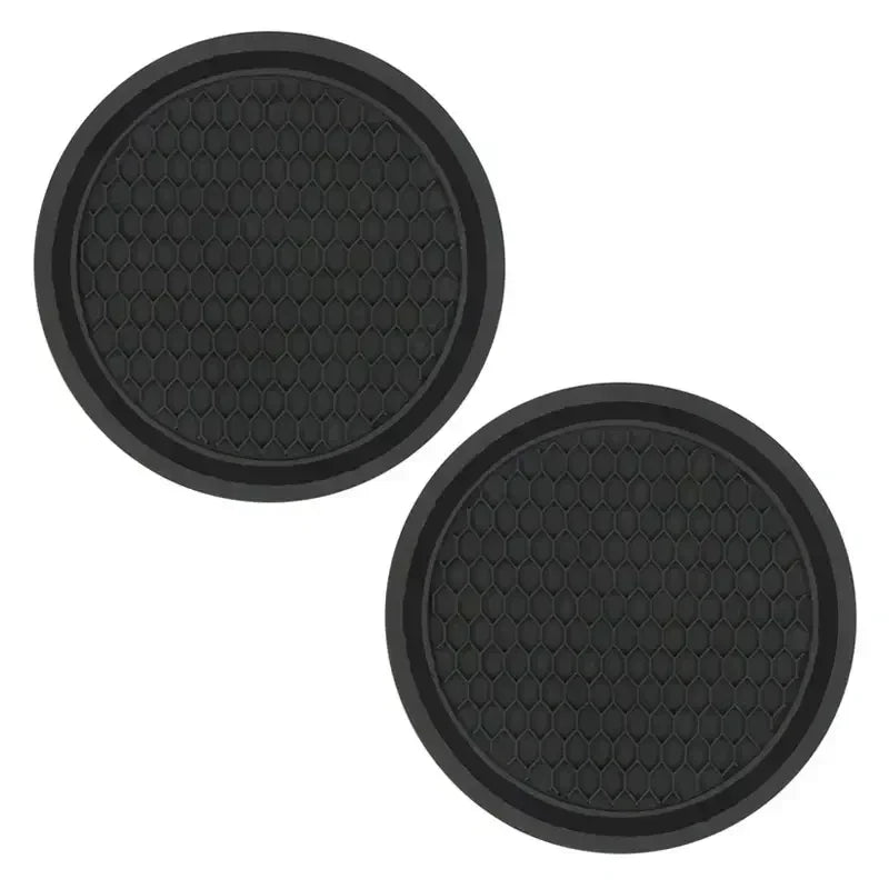 Car Coasters, Universal 2 Pcs Car Coasters for Women Bling Car Accessories, Silicone Anti Slip Crystal Car Cup Holde