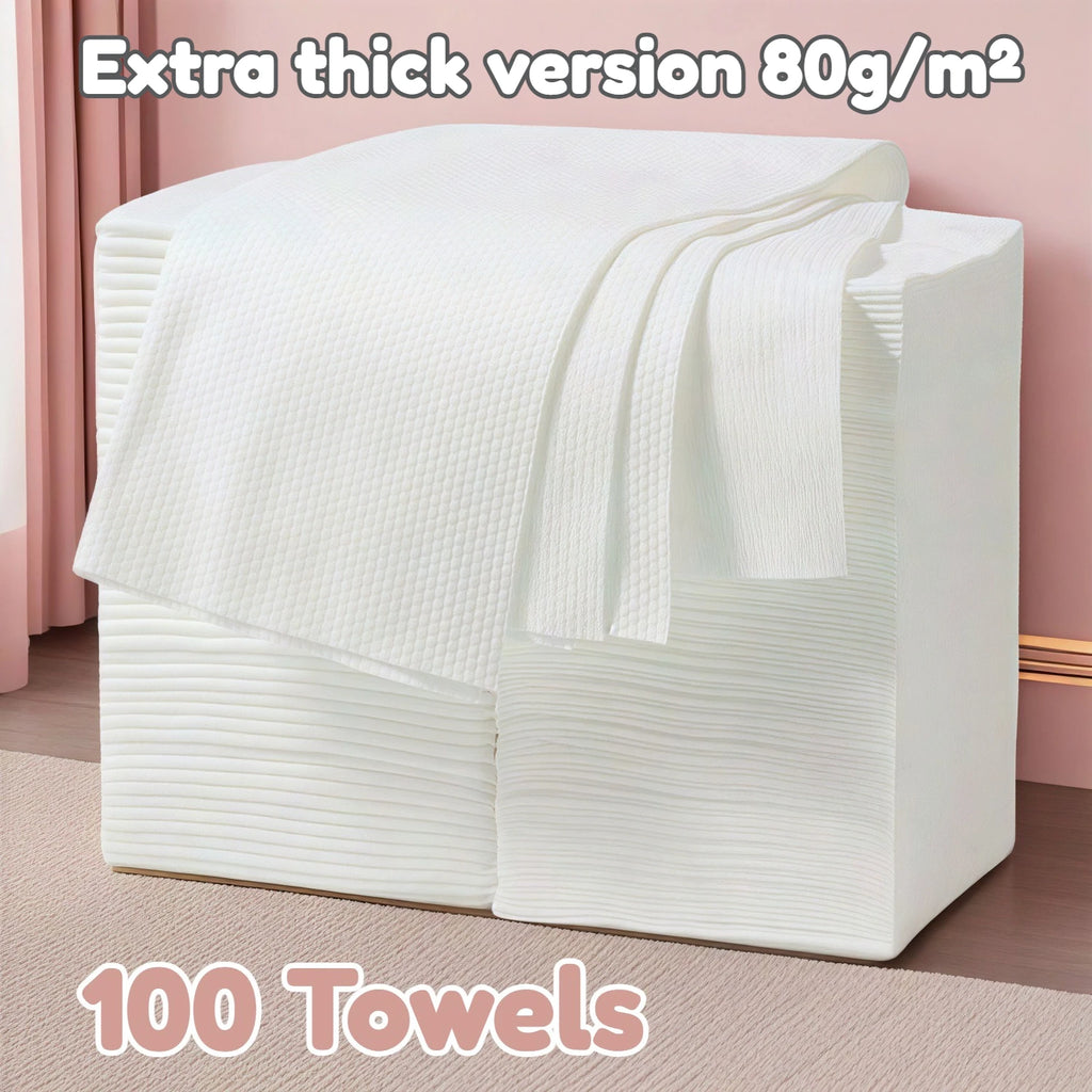 100pcs Thickened Disposable Towels, 11.81x23.62in, Portable Travel Bath Towel for Home, Hotel, Spa, Salon, Foot Massage & More