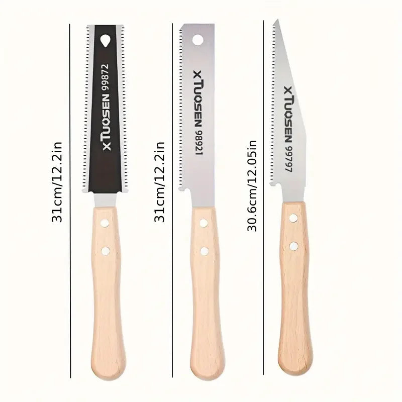 12-inch Japanese Style Handsaw Single/Double Sided Tooth Wooden Handle Handsaw Flexible Flush Cut Saw Woodworking Cutting Tools