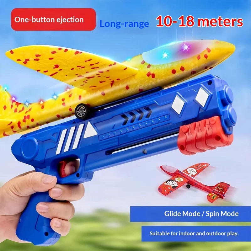 Catapult Foam Plane Launcher Hand Held Foam Glider Airplane Outdoor Flying Toy For Park Yard Activity For Teenagers Adults