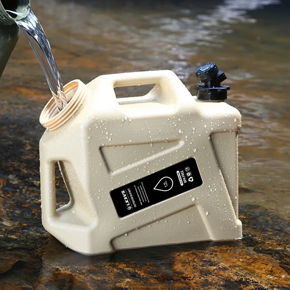 12L Camping Water Container Tank Large Capacity Water Storage Carrier Barrel Portable Vehicle Car Water Bucket with Faucet 대형물통