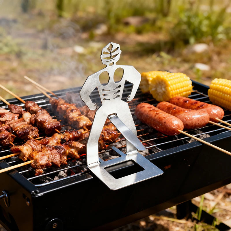 Stainless Steel Hot Dog Sausage Grill Long Handled Reusable Sausage Grill Basket Outdoor Camping Barbecue Tool Dishwasher Safety