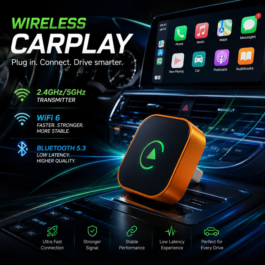 2026 New Style Mini Wireless Carplay Adapter Android Auto Dongle Smallest Portable Compact Vehicle Smart Box