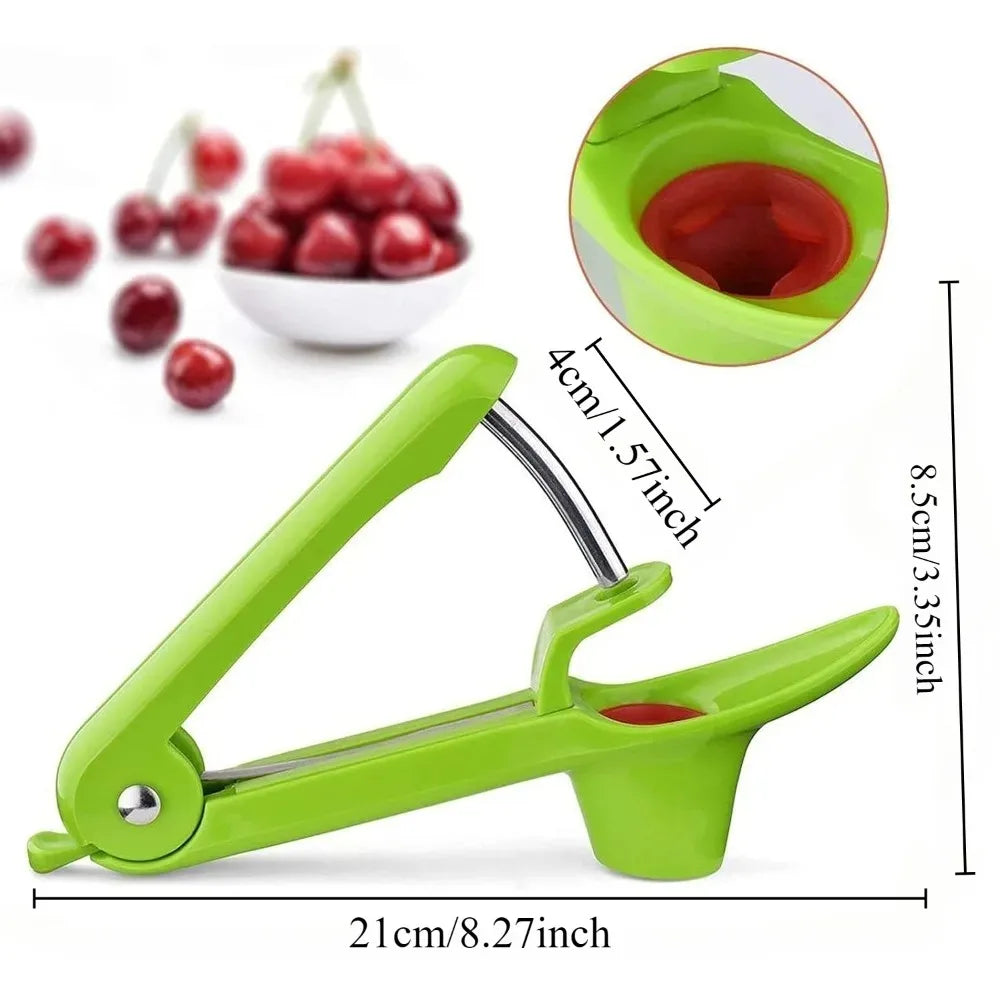 Cherry Pitter Tool, Heavy-Duty Cherry Seed Core Remover, Cherry Pitter Remover Tool with Space-Saving Lock Design
