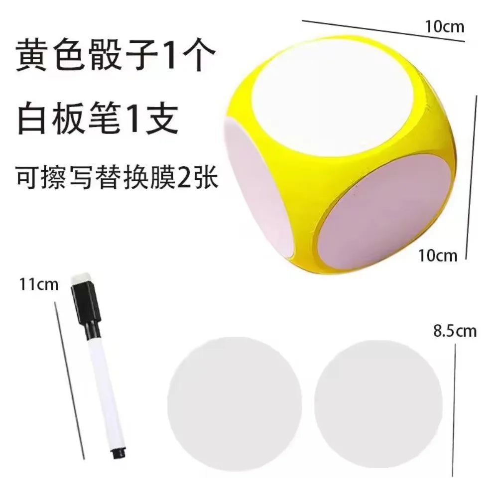 New DIY Blank Dice Erasable Foam Blank Game Cubes Dry Erase Block Writable Playing Dice Kids Educational Toy Classroom Teaching