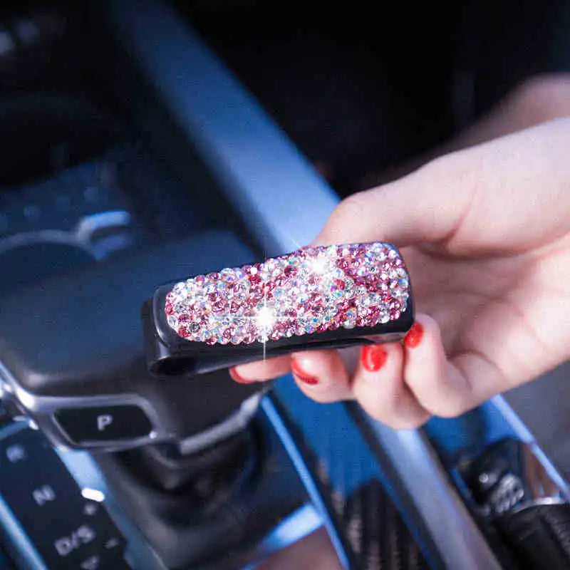 Rhinestone Sun Visor Mount Sunglasses Clip Holder Portable Car Crystal Bracket Decoration Accessories