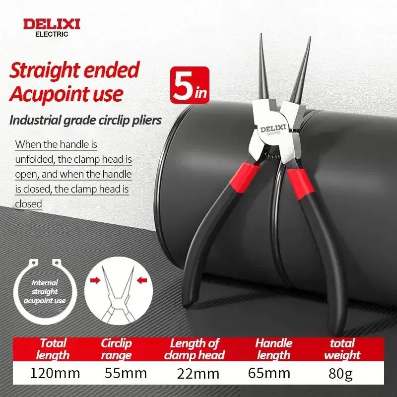 1pcs 5-In Dual Use Industrial Grade Snap Ring Pliers for Both Internal and External Use Small Spring Retaining Ring Pliers 2025