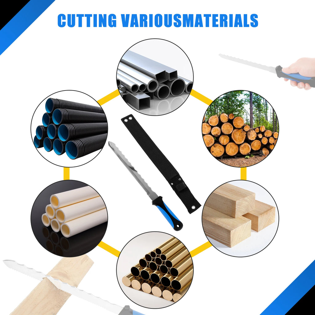 1/2 Pcs Insulation Knife with Sheath Rustproof Double Sided Serrated Duct Knife Tool for Cutting Heat Material Foam Styrofoam