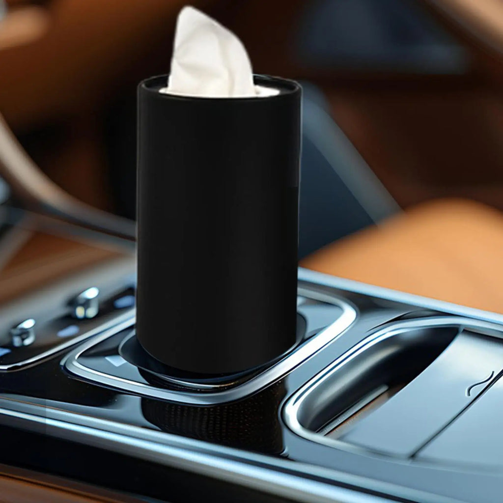 2pcs Multifunction Car Tissue Box Cup Holder Tissue Holder Car Tissues Cylinder Round Tube Tissue Container Compact Tissues Box