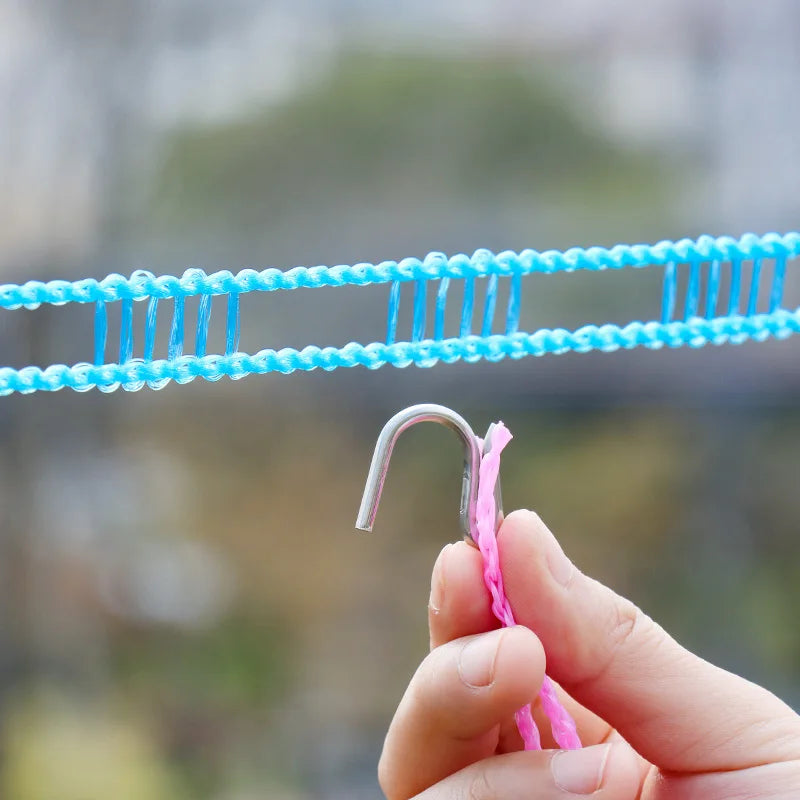 Portable Non Perforated Outdoor Travel Clothesline Nylon Clothesline Anti Slip and Windproof Clothesline Camping Accessories