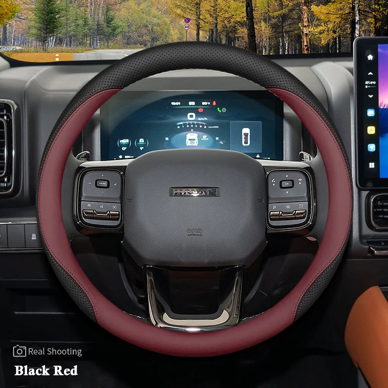 High Leather Braid on Car Steering Wheel Cover Wrap for Haval H9 2015 2016 2017 2018 2019 2020 2021 2022 2023 2024 2025 Stylling