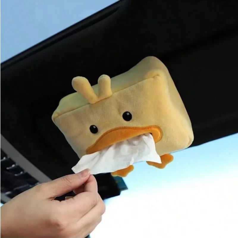 1pc Cute Cartoon Vehicle Tissue Box Plush Creative Multi-Function Car Tissue Box