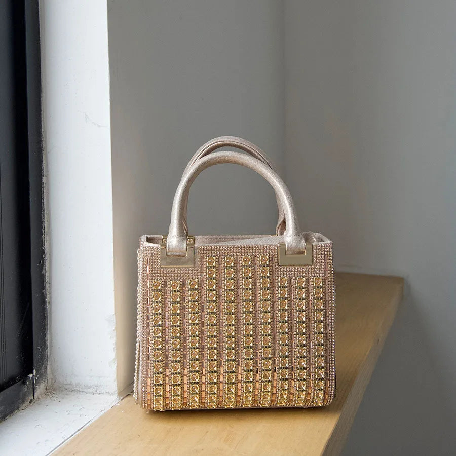 Banquet diamond bag metal cheongsam bag handbag retro small square bag