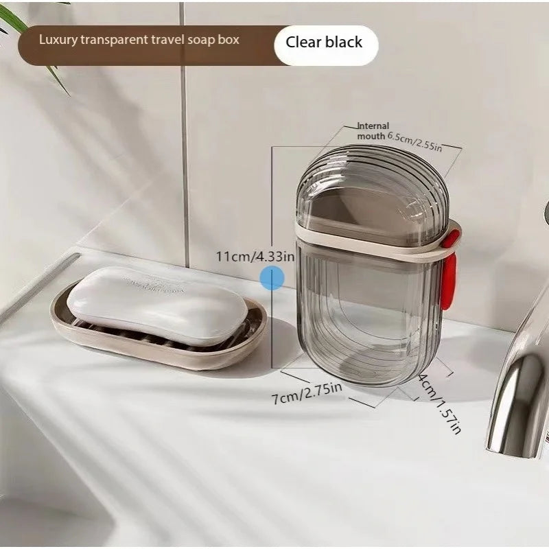 2pcs  Transparent Travel Case with Secure Lid for Toothbrushes, Brushes, and Accessories, Travel Toothbrush Holder