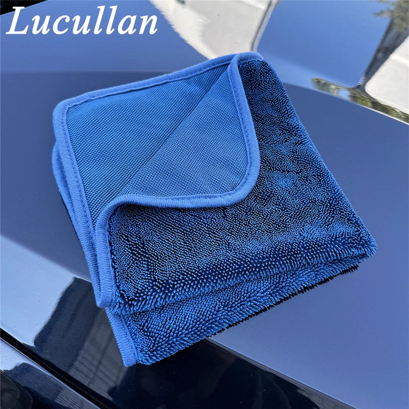 Lucullan 60X90cm Single-Sided Twist Drying Towel Ultra Soft Korea Material Microfiber Car Cleaning Detailing Rags