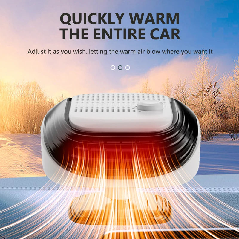 SEAMETAL Universal 12V Car Heater Fan Portable Auto Heater 360° Rotatable Windshield Defroster Fast Heating for Truck Van