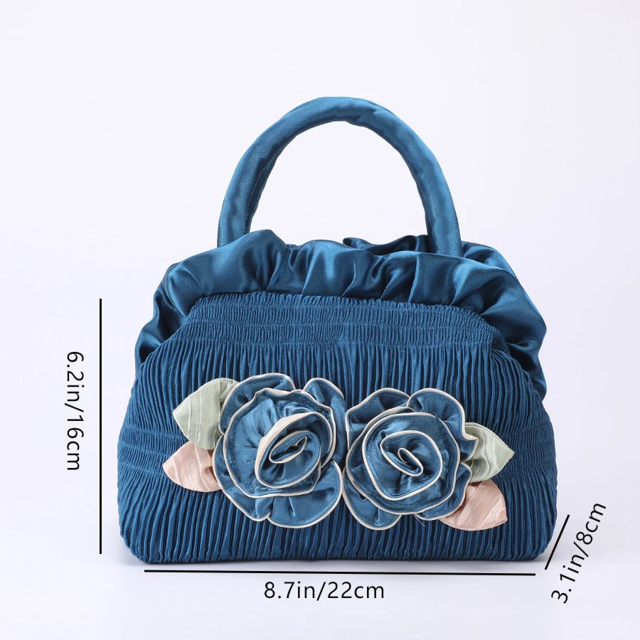 New style women's bag - mini bag - Xiao Xiang lady's flower bag - wallet - silk fabric bag - mobile phone bag