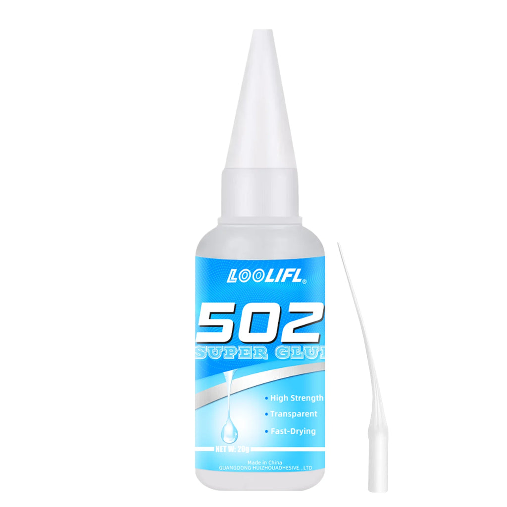 LOOLIFL 502 Super Glue Fast Drying Instant Adhesive High Strength Clear Glue for Plastic Metal Ceramic Glass Repair DIY Craft