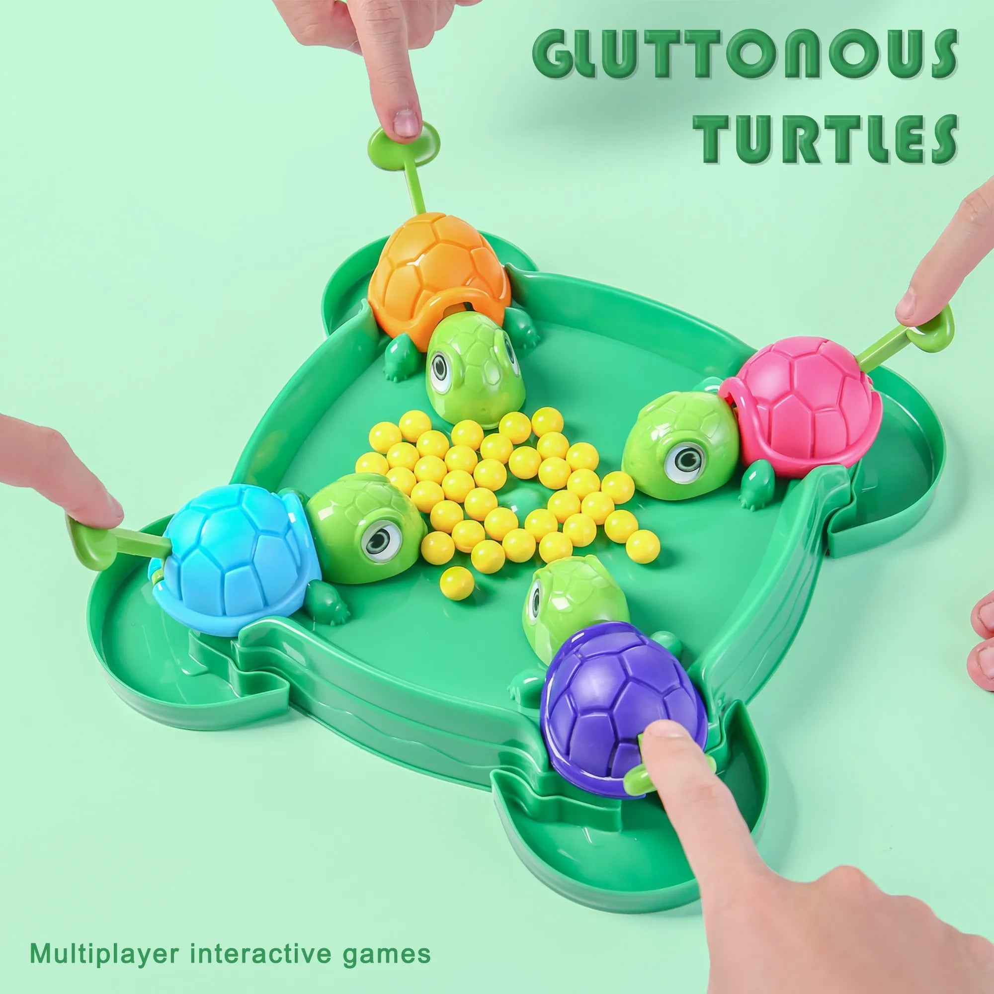 AIUAZA family gathering game, fun turtle eating beans competitive toy, four person party toy