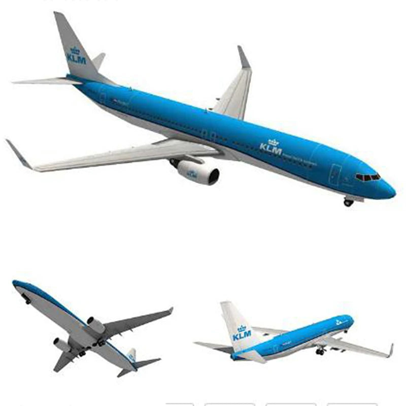 1Pc 1:100 737 Aircraft Dutch Airlines 3D Paper Model DIY Handmade Toys‘
