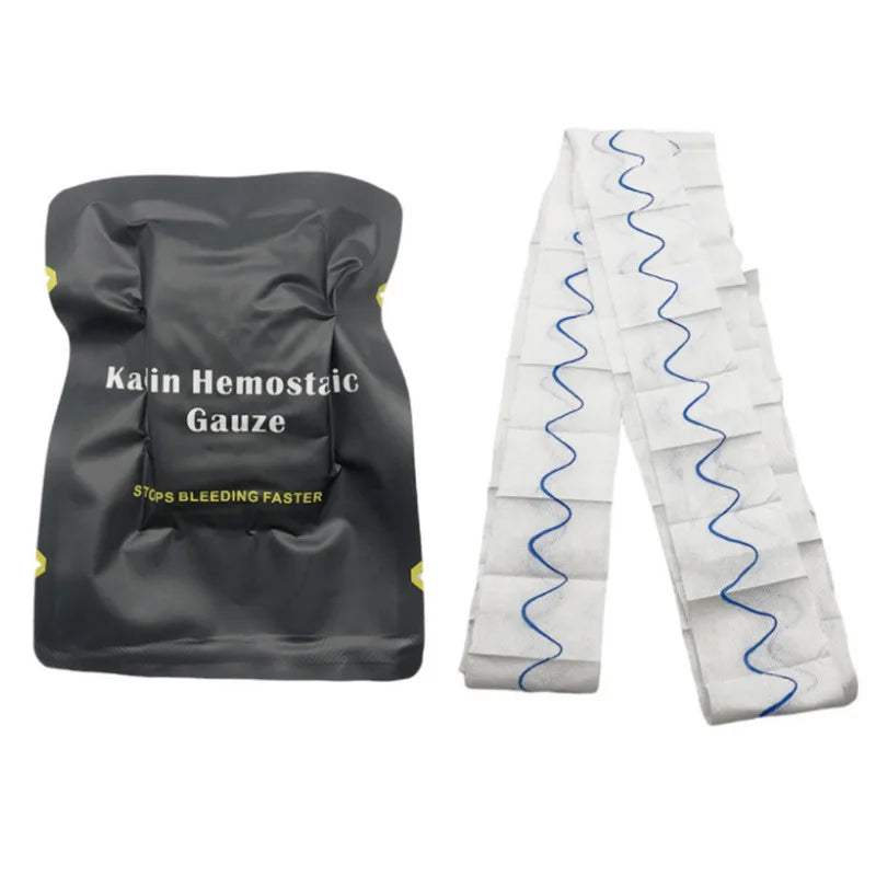 Kaolin Hemostatic Z-Fold Gauze Soluble Trauma Dressing Tactical IFAK Emergency First Aid Wound Care Supplies multiple sizes