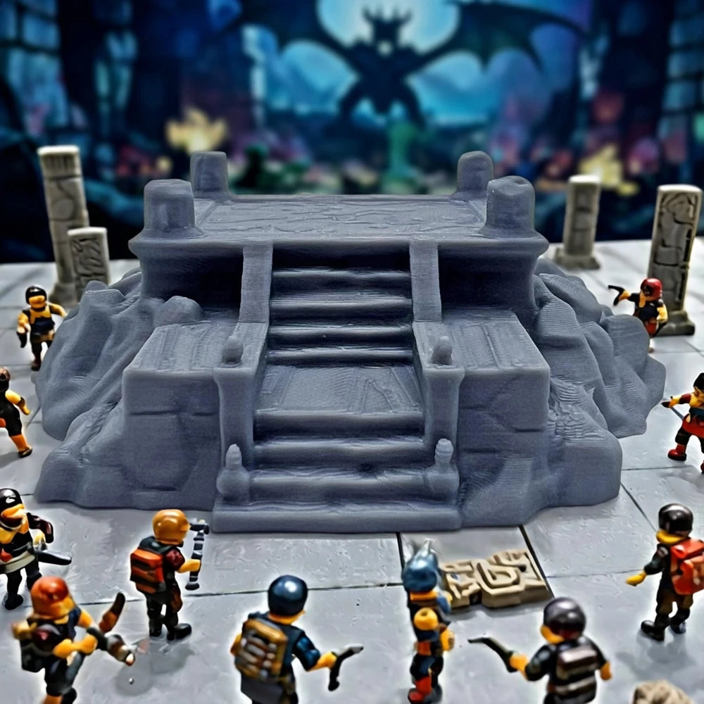 3D Printed Terrain Battlefield Platform With Stairs for Dnd/RPG Tabletop Wargaming Terrain Scenery