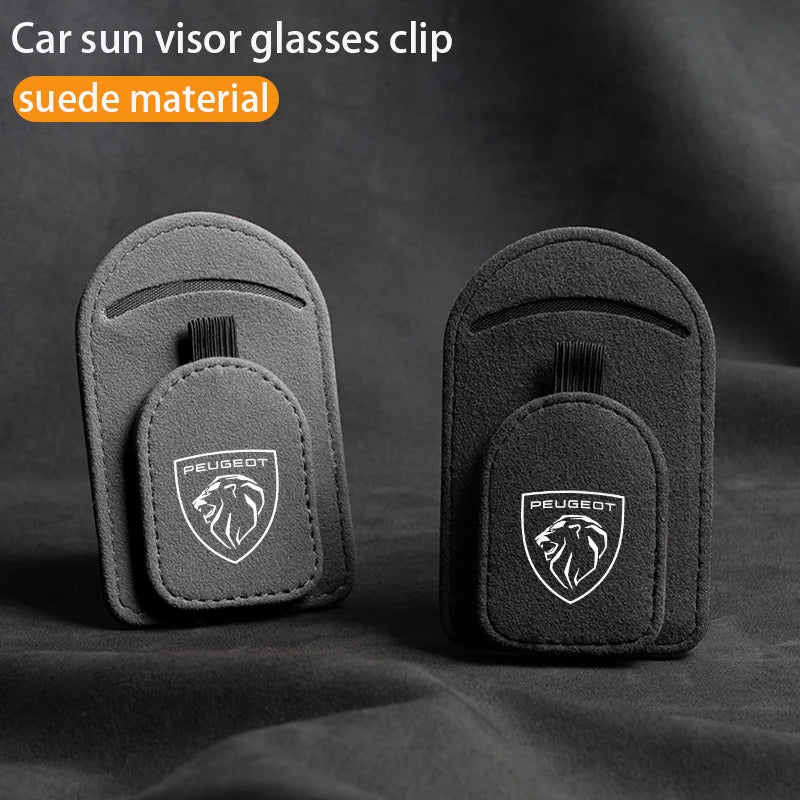 Car sun visor glasses clip suede magnetic multifunctional bracket suitable for  Peugeot 408 4008 308 3008 Rifter 5008 508 2008
