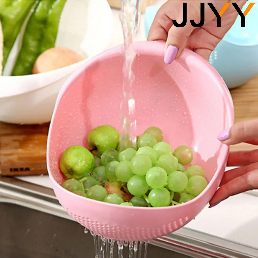 JJYY Rice Sieve Plastic Colander Sieve Rice Washing Filter Strainer Basket Kitchen Tools Food Beans Sieve Fruit Bowl Drainer