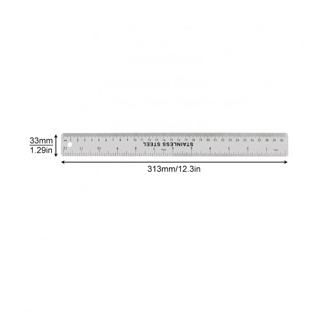 6/ 12 /18 Inch Optional Stainless Steel Metal Ruler with Cork Backing, Inch and Centimeters Non-slip Rulers Measuring Tool