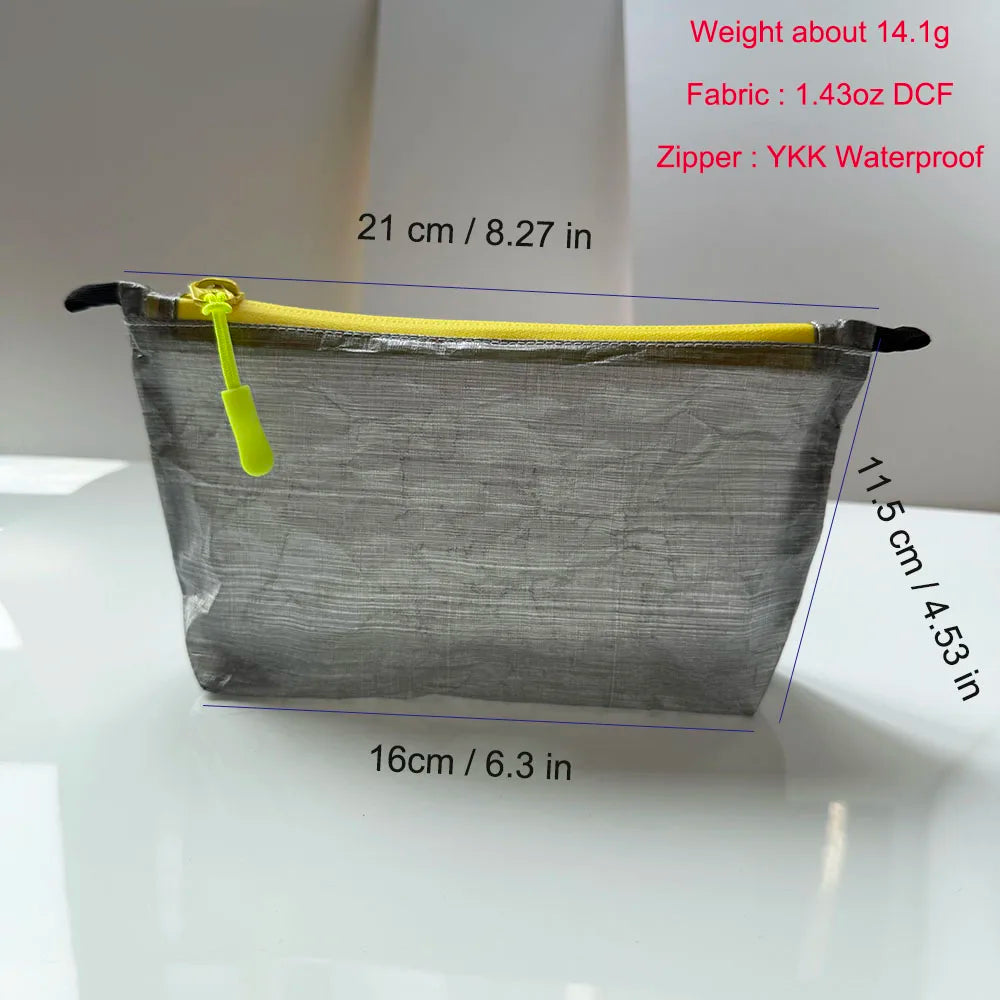 Ultralight DCF Pouch Water-repellent YKK Zipper Organizer Bag Self-Standing Passport Storage First Aid For Travel Camping Hiking