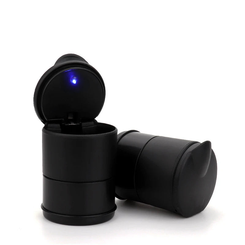 2PCS Car Portable Ashtray Holder Plastic Cup Flame Retardant Cigarette LED Ashtray Storage Case For Auto Home Smoking Accessory