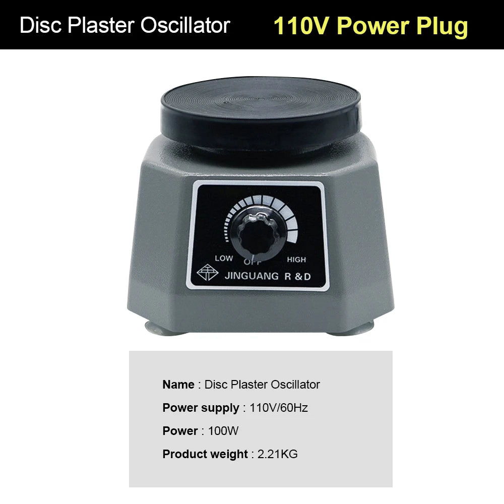 110V/220V Dental Vibrating Plate Vibrating Table High Power Dental Vibrator 4" Round Plaster Oscillator Non-Slip Lab Vibrator