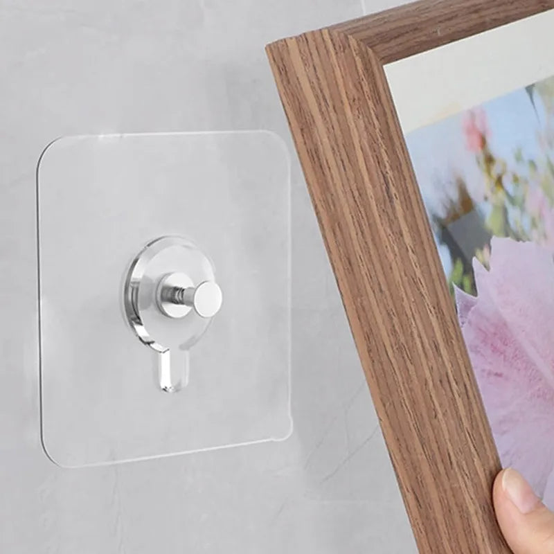Strong Adhesive Hooks Picture Frame Holder Poster Clock No Drilling Hooks Home Kitchen Bathroom Waterproof Hanger Screw Hooks