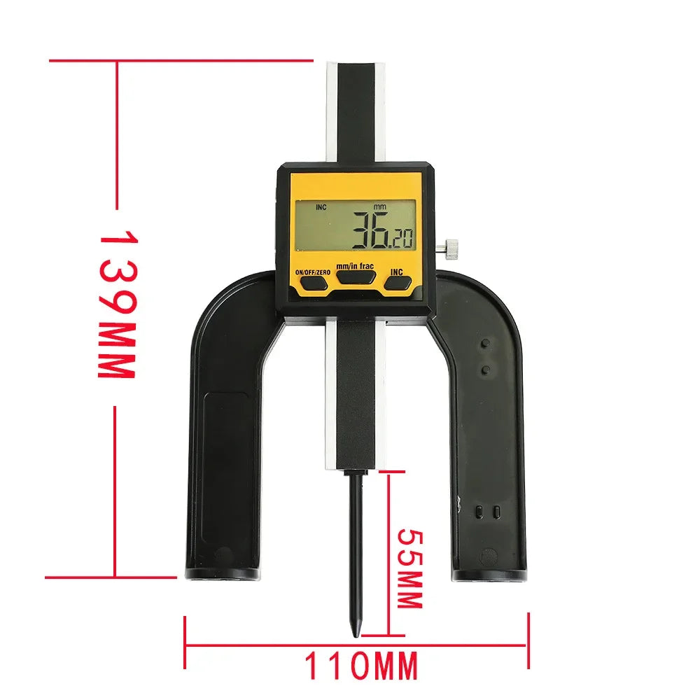 Digital Depth Gauge Digital Tread Depth Gauge LCD Magnetic Self Standing Aperture 80mm Hand Routers