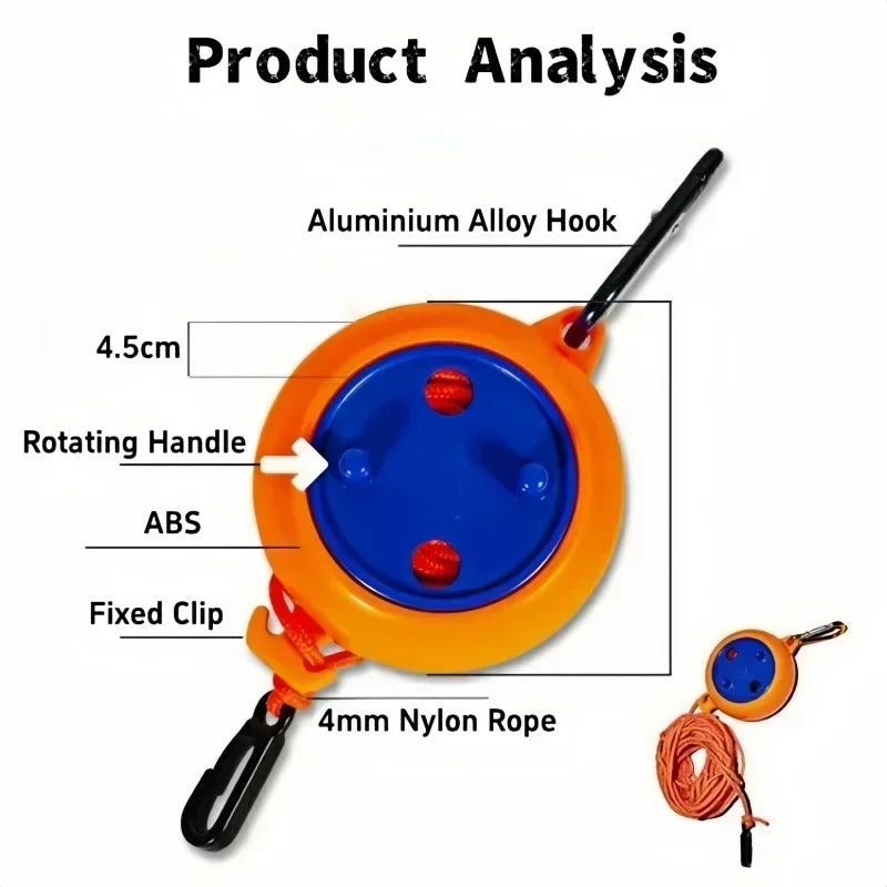 Outdoor Retractable Clothesline Portable Travel 10M Clothesline Laundry Hanger Drying Rope For Hotel Camping