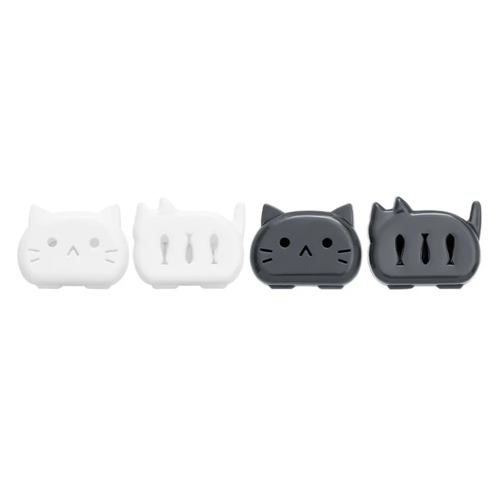 4Pcs Plastic Cat Toothbrush Protective Covers Cat Shape Portable Toothbrush Head Case Dustproof Head Germproof