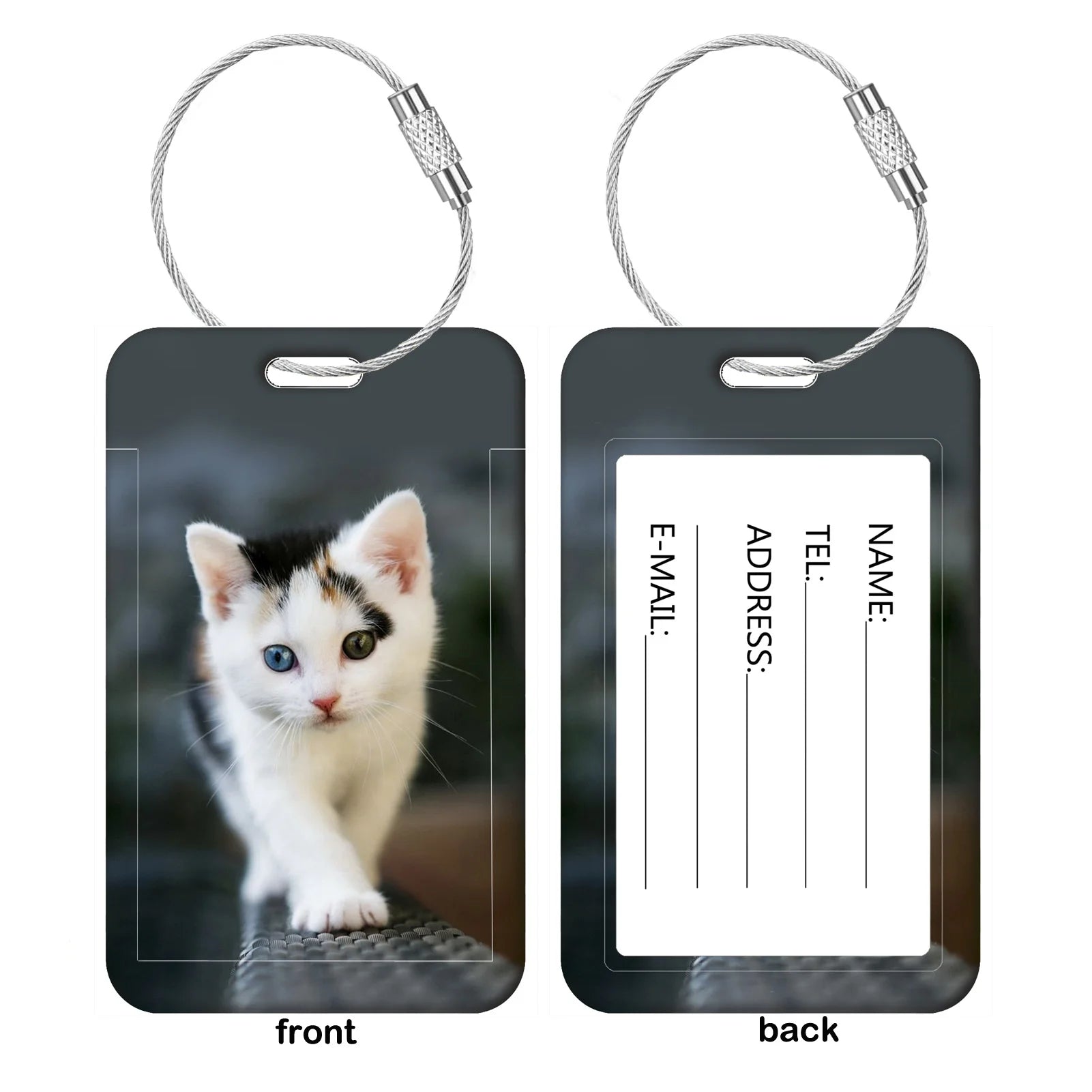 Cute Animal Cat Luggage Tags Suitcase ID Address Name Holder Kitten Baggage Tag Label Travel Suitcase cccessories