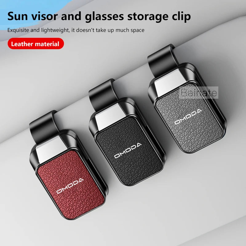 Car Sun Visor Glasses Case Storage Wear-Resistant Sunshade Sunglasses Holder, For Omoda C5 E5 C7 C9 Omoda 5 9 EV PHEV 2024 2025