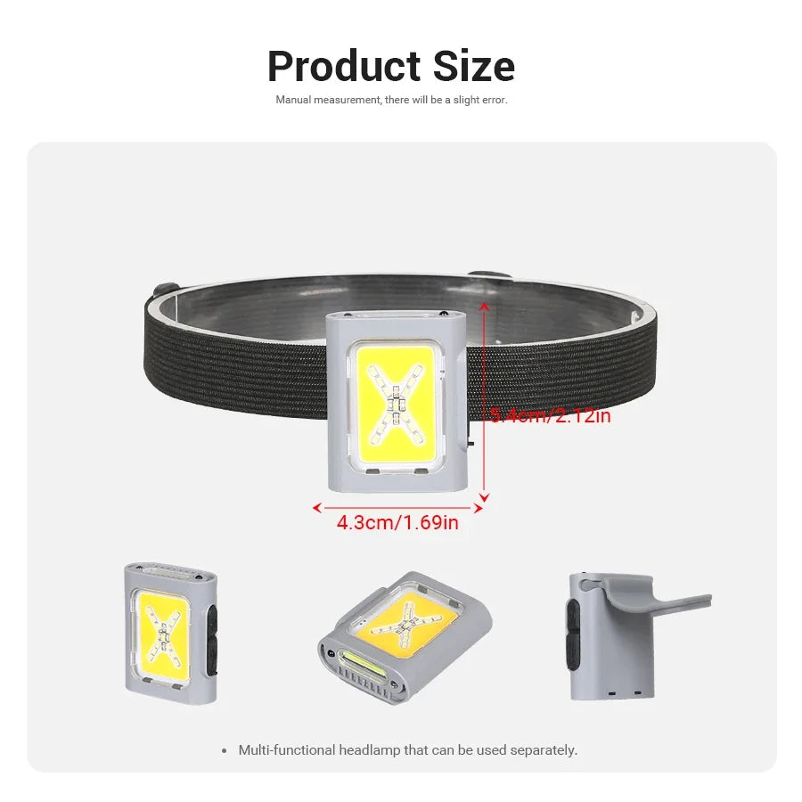 LED Safety Lights Run Light Outdoor Backpack Camping Silicone Clip Mode Walking Lamp for Night Portable Magnetic Emergency Light