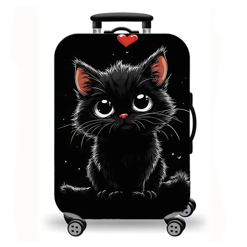 Luggage Cover, Cute Cartoon Cat Kitten Paw Print Stretch Suitcase Protector, Washable Anti-Scratch Travel Baggage Cover