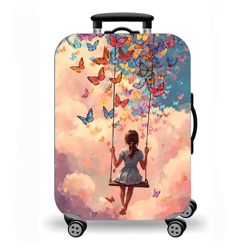Luggage Cover, Anime Fantasy Cosmic Art Print Stretch Suitcase Protector for Travel, Sci-Fi Character Design