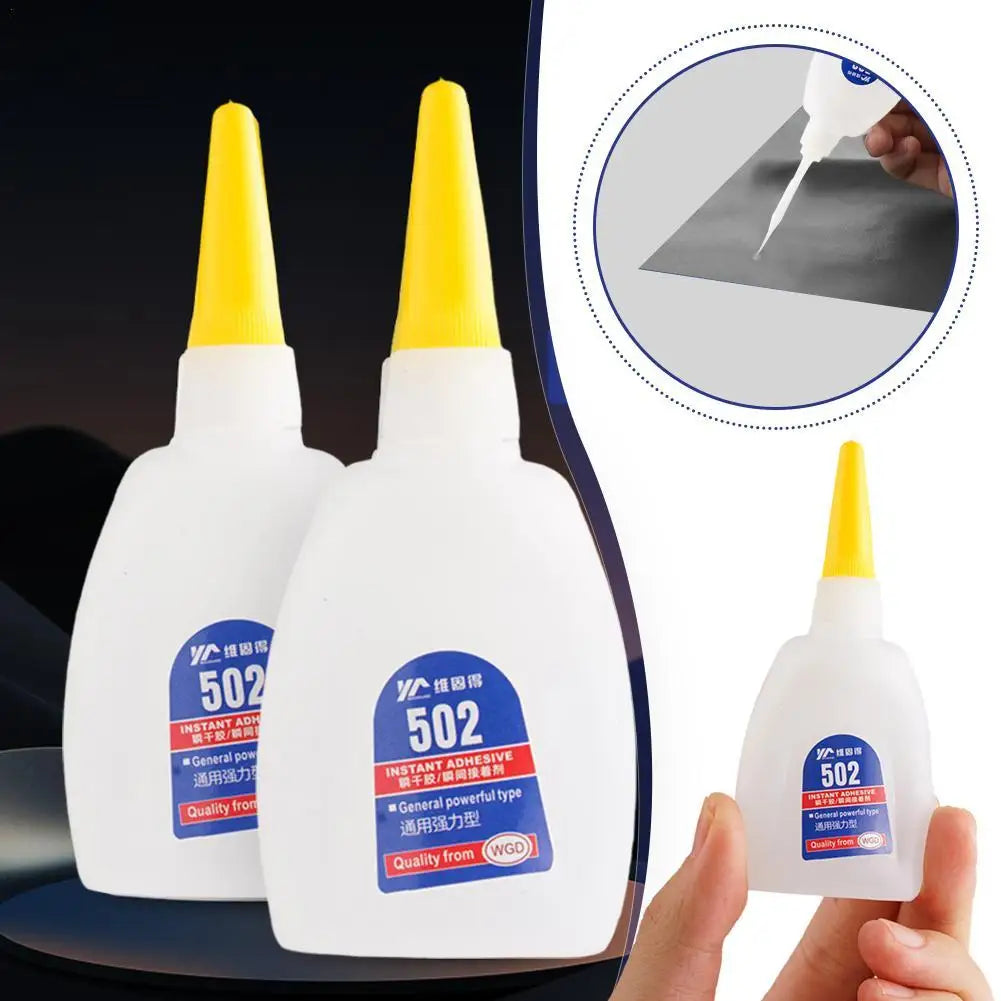 502 Super Glue Instant Quick-drying Cyanoacrylate Adhesive Leather Rubber Wood Metal Strong Liquid Glue Tool