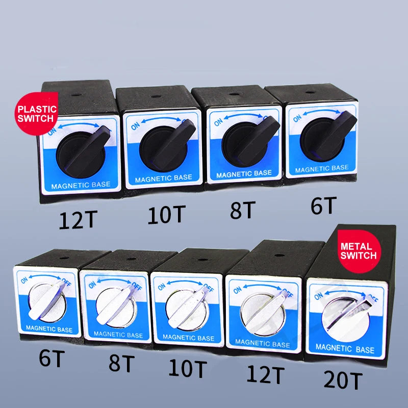 6T 8T 10T 12T V Type Power Magnetic Base Dial Indicator Stand Base Magnet Seat Table Wire Cutting Switch Magnetic Table Base