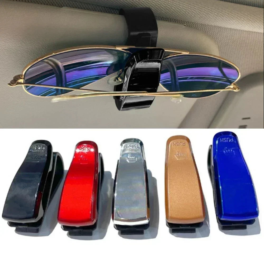 Universal Car Sun Visor Eyeglass Hanger Clip PU Leather Magnetic Glasses Holder Multi-Function Storage Auto Interior Accessories