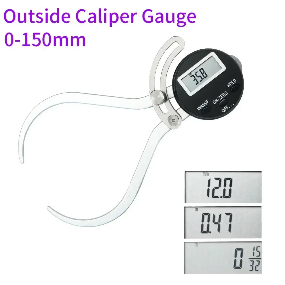 SHANHR150mm 6" Fraction/mm/in Digital Outside Caliper Thickness Gauge Outside Electronic Caliper Gauge For Woodworking