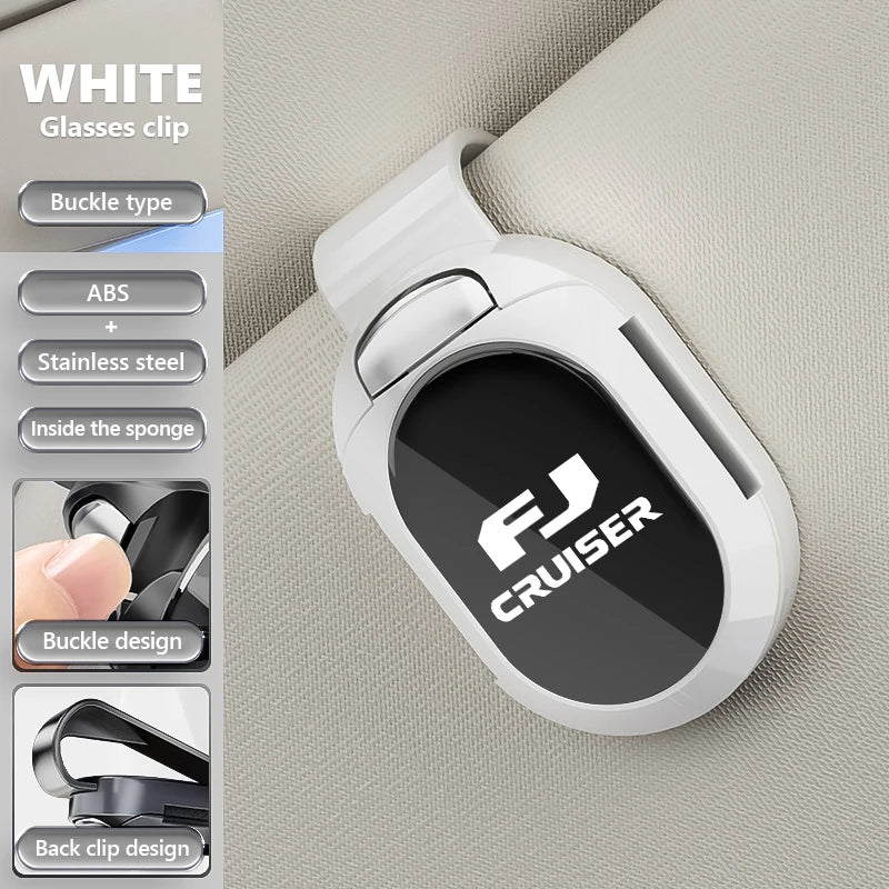 Car Sunglasses Clip Sun Visor Glasses Holder Card Ticket Storage For Toyota FJ Cruiser Prado 150 V8 200 2010 2014 2016 2017