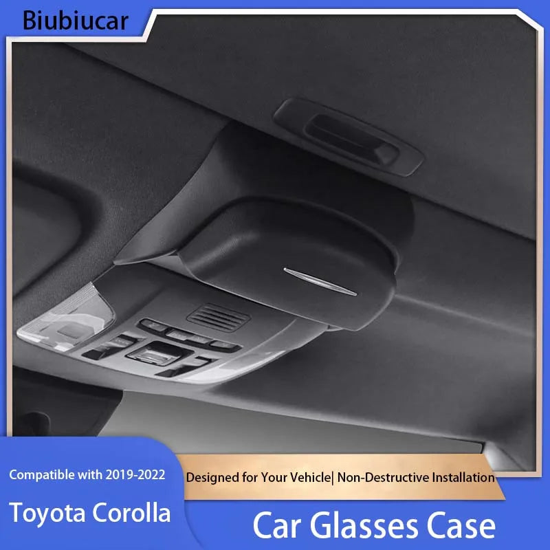 Car Sunglasses Box Holder Organizer Panoramic Sunroof Glasses Storage Box Case ABS For Toyota Corolla, Sharp, Landa Accessories